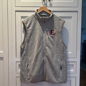 Vineyard Vines Fleece Tech Harbor Vest - Elon University - Grey Mens Medium